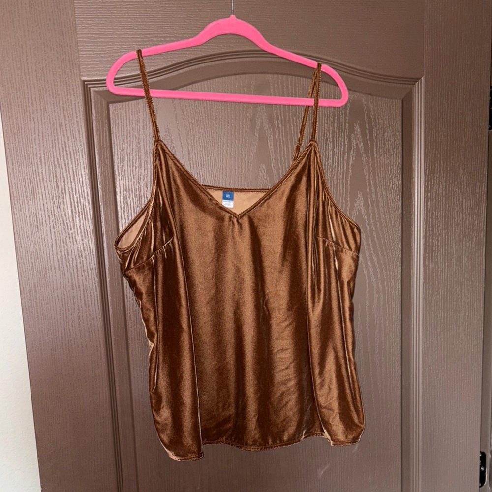 Old Navy Brown Velvet Spaghetti Strap Top